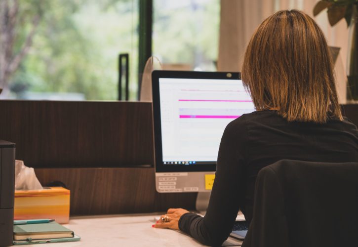 Woman working at computer