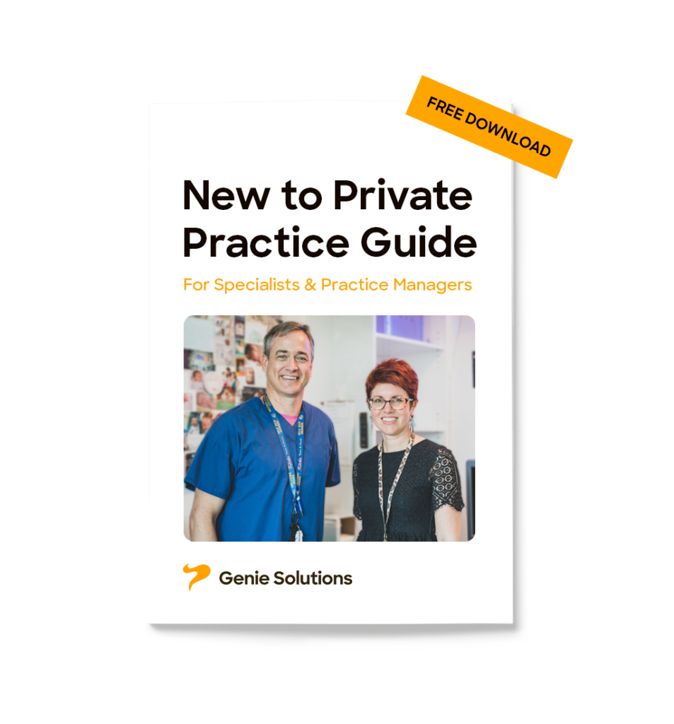 Genie Solutions New to Private Practice Guide mockup